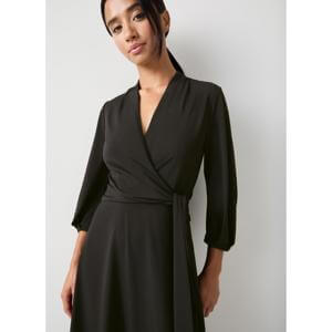 L.K. Bennett Aiper Black Tie Front Jersey Dress